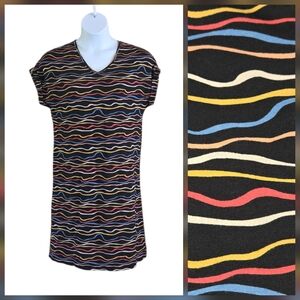 Mata Traders Shirt Dress Anthropologie Colorful Striped Organic Cotton Size S